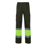 Calças de trabalho unissexo de algodão e poliéster 210 g/m2 Velilla cor verde militar segunda vista