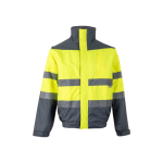Casaco de trabalho unissexo, bicolor, de poliéster 180 g/m2 Velilla cor cinzento segunda vista