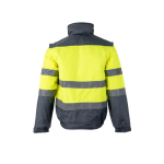 Casaco de trabalho unissexo, bicolor, de poliéster 180 g/m2 Velilla cor cinzento