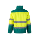 Casaco de trabalho unissexo, bicolor, de poliéster 180 g/m2 Velilla cor verde