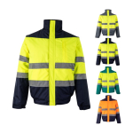 Casaco de trabalho unissexo, bicolor, de poliéster 180 g/m2 Velilla varias cores