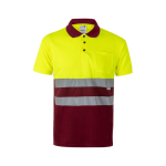 Polo de trabalho extragrande, manga curta, poliéster 160 g/m2 Velilla cor bordeaux segunda vista
