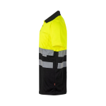 Polo de trabalho extragrande, manga curta, poliéster 160 g/m2 Velilla cor preto terceira vista