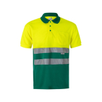 Polo de trabalho extragrande, manga curta, poliéster 160 g/m2 Velilla cor verde segunda vista