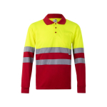 Polo de trabalho manga comprida com refletores 160 g/m2 Velilla cor vermelho segunda vista