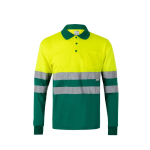 Polo de trabalho manga comprida com refletores 160 g/m2 Velilla cor verde segunda vista