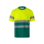 T-shirt de trabalho técnica, poliéster com refletores 140 g/m2 Velilla cor verde segunda vista