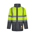 Parka de trabalho 4 em 1, poliéster revestida com PU 180 g/m2 Velilla cor cinzento imagem com logo