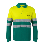 Polo piqué unissexo, manga comprida algodão/poliéster 150 g/m2 Velilla vista principal