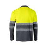 Polo de piqué extragrande de algodão e poliéster 150 g/m2 Velilla cor cinzento