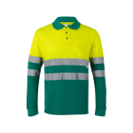 Polo de piqué extragrande de algodão e poliéster 150 g/m2 Velilla cor verde segunda vista