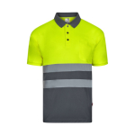 Polo de trabalho manga curta, unissexo 140 g/m2 Velilla cor cinzento segunda vista