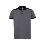 Polo de trabalho piqué unissexo manga curta poliéster 200 g/m2 Velilla cor cinzento segunda vista