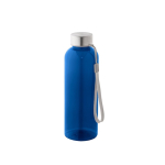 Garrafa de rPET com acabamento translúcido e tampa de aço 600 ml cor azul