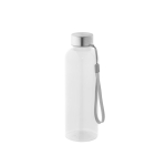 Garrafa de rPET com acabamento translúcido e tampa de aço 600 ml cor transparente