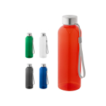 Garrafa de rPET com acabamento translúcido e tampa de aço 600 ml varias cores