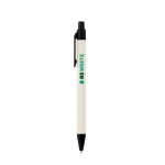 Caneta de alumínio reciclado de pacotes de leite, tinta azul cor preto imagem com logo