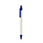 Caneta de alumínio reciclado de pacotes de leite, tinta azul cor azul primeira vista
