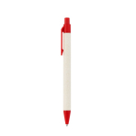 Caneta de alumínio reciclado de pacotes de leite, tinta azul cor vermelho