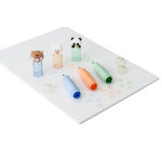 Conjunto de 3 canetas coloridas de animais com carimbo para crianças cor natural sétima vista