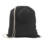 Mochila de cordão de algodão reciclado e poliéster 150 g/m2 cor preto