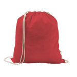 Mochila de cordão de algodão reciclado e poliéster 150 g/m2 cor vermelho