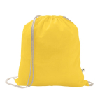 Mochila de cordão de algodão reciclado e poliéster 150 g/m2 cor amarelo