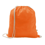 Mochila de cordão de algodão reciclado e poliéster 150 g/m2 cor cor-de-laranja