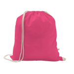 Mochila de cordão de algodão reciclado e poliéster 150 g/m2 cor cor-de-rosa