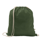 Mochila de cordão de algodão reciclado e poliéster 150 g/m2 cor verde militar