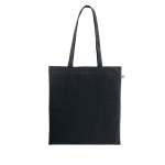 Saco de compras de algodão reciclado e poliéster 150 g/m2 cor preto
