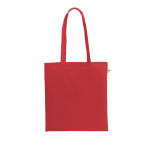 Saco de compras de algodão reciclado e poliéster 150 g/m2 cor vermelho