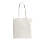 Saco de compras de algodão reciclado e poliéster 150 g/m2 cor branco