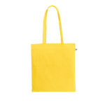Saco de compras de algodão reciclado e poliéster 150 g/m2 cor amarelo