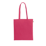 Saco de compras de algodão reciclado e poliéster 150 g/m2 cor cor-de-rosa