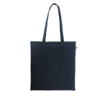 Saco de compras de algodão reciclado e poliéster 150 g/m2 cor azul-marinho