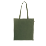 Saco de compras de algodão reciclado e poliéster 150 g/m2 cor verde militar
