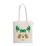 Saco multiusos de algodão reciclado com asas compridas 180 g/m² cor natural imagem com logo