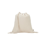 Mochila de cordão de algodão reciclado em cor natural 180 g/m2 cor natural