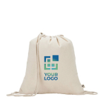 Mochila de cordão de algodão reciclado em cor natural 180 g/m2 vista principal