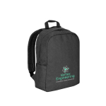 Mochila de poliéster reciclado com forro para portátil de 16” cor cinzento-escuro imagem com logo