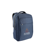 Mochila acolchoada de poliéster reciclado para portátil de 15,6” cor azul-marinho imagem com logo