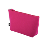 Nécessaire espaçoso de feltro reciclado com fecho de correr cor cor-de-rosa
