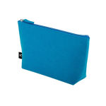 Nécessaire espaçoso de feltro reciclado com fecho de correr cor azul-claro