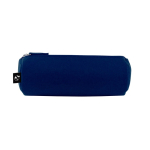 Estojo cilíndrico de feltro reciclado com fecho de correr cor azul primeira vista