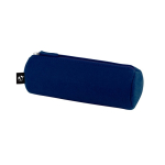 Estojo cilíndrico de feltro reciclado com fecho de correr cor azul
