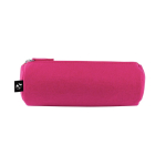Estojo cilíndrico de feltro reciclado com fecho de correr cor cor-de-rosa primeira vista