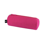 Estojo cilíndrico de feltro reciclado com fecho de correr cor cor-de-rosa