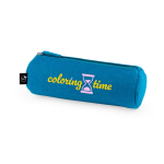 Estojo cilíndrico de feltro reciclado com fecho de correr cor azul-claro imagem com logo