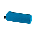 Estojo cilíndrico de feltro reciclado com fecho de correr cor azul-claro